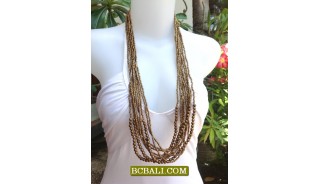 Lady Fashion Bead Necklace Long Seeds